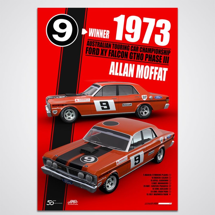 Limited Edition Prints Peter Hughes Motorsport | Allan Moffat'S 1973 Atcc Winning Ford Falcon Xy Gtho Phase Iii - Limited Edition Print