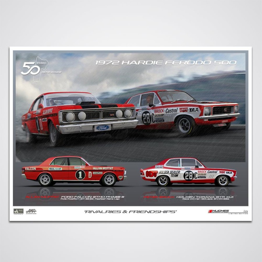 Limited Edition Prints Peter Hughes Motorsport | 1972 Hardie-Ferodo 500 "Brock Vs. Moffat" - Limited Edition Print