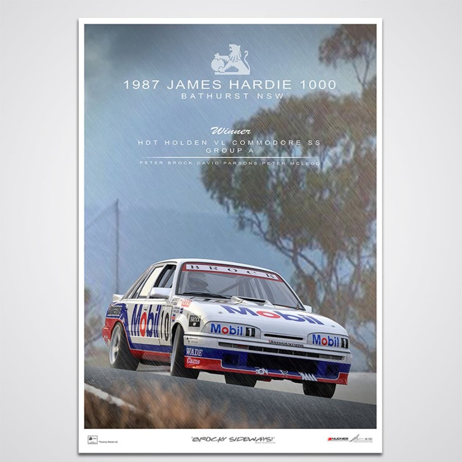 Limited Edition Prints Peter Hughes Motorsport | Peter Brock 1987 Bathurst 1000 Hdt Vl Commodore Holden Print Poster Peter Hughes