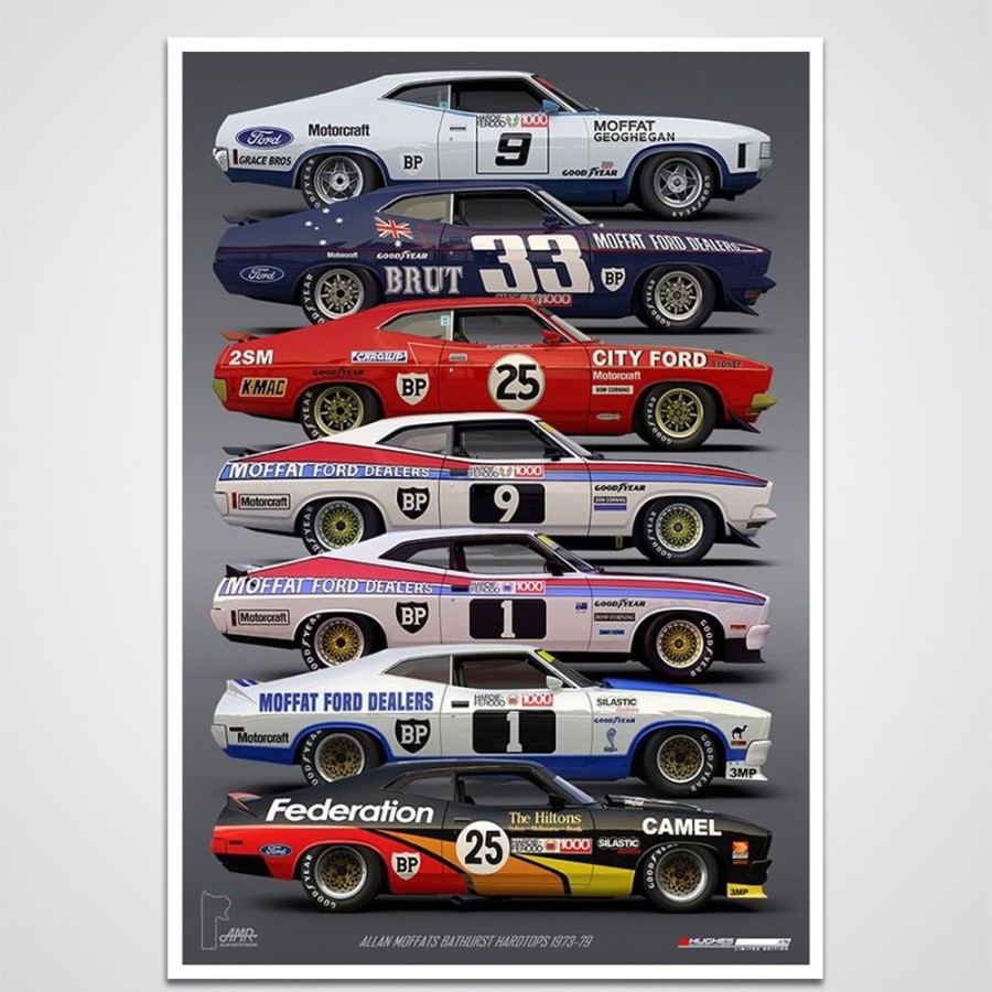 Limited Edition Prints Peter Hughes Motorsport | Allan Moffat'S Bathurst Hardtops 1973-1979 Limited Edition Print Poster