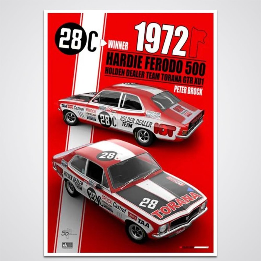 Limited Edition Prints Peter Hughes Motorsport | Peter Brock 1972 Bathurst 500/1000 Hdt Torana Holden Print Poster Peter Hughes