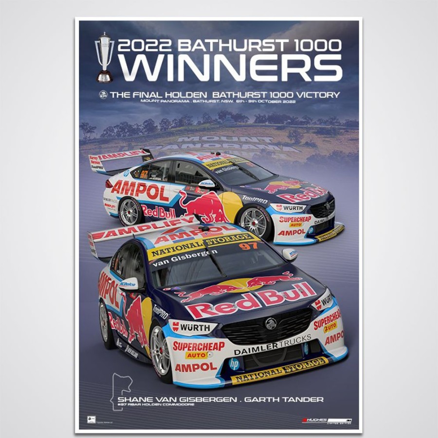 Limited Edition Prints Peter Hughes Motorsport | 2022 Repco Bathurst 1000 Winner Shane Van Gisbergen Holden Print Poster