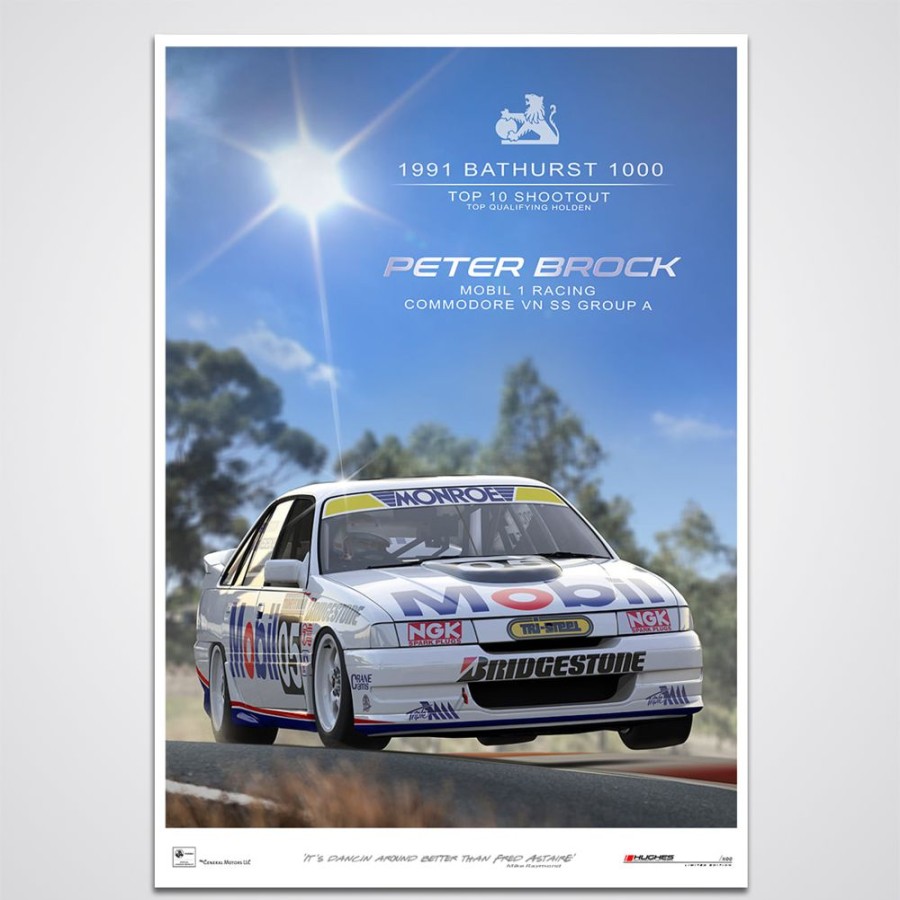 Limited Edition Prints Peter Hughes Motorsport | Peter Brock 1991 Bathurst 1000 Vn Commodore Holden Print Poster Peter Hughes