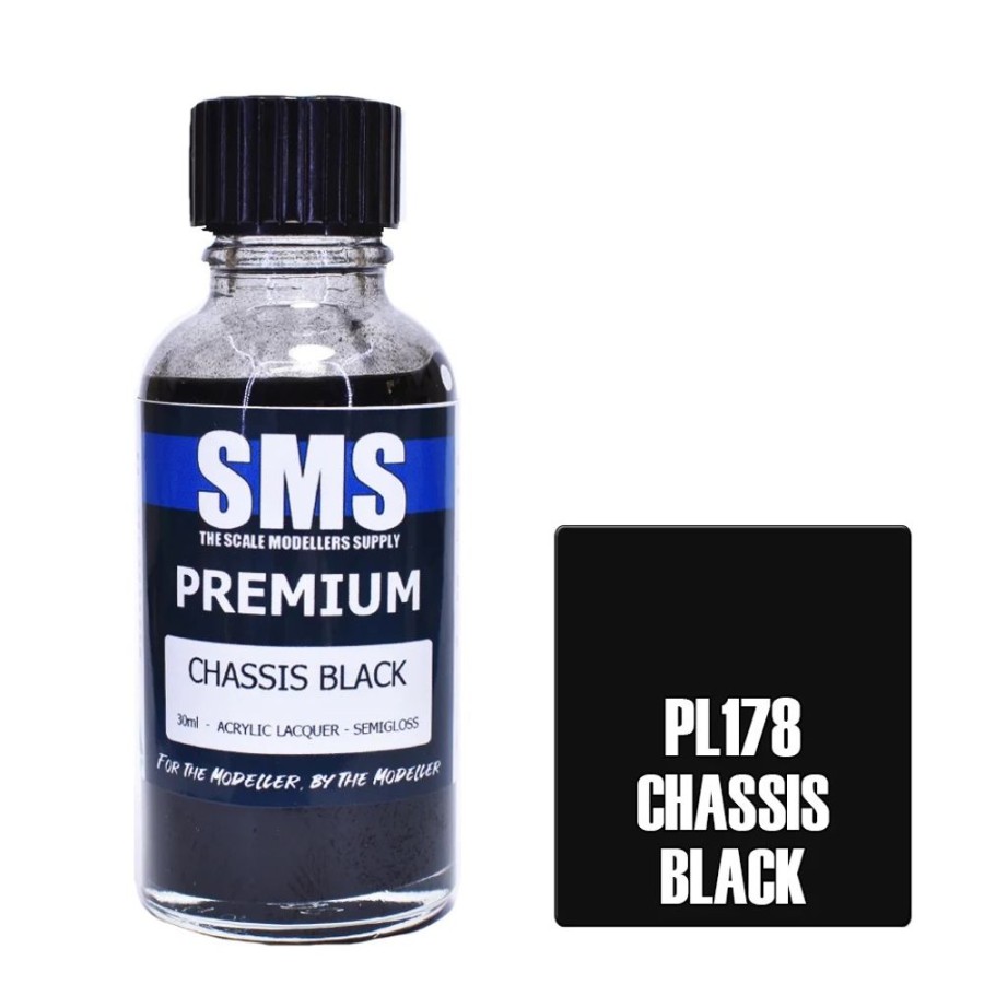 Hobbies SMS Paints | Pl178 Premium Chassis Black (Semi Gloss Black) 30Ml - Sms Paints