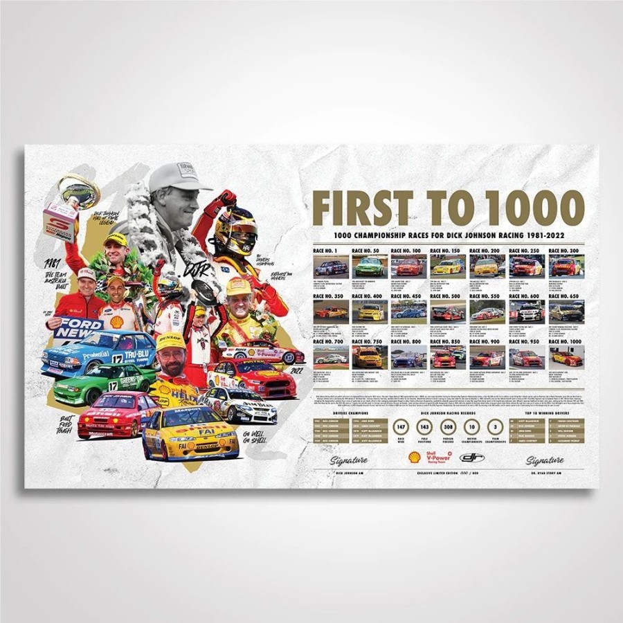 Limited Edition Prints Authentic Collectables | First To 1000: Dick Johnson Racing 1981-2022 Supercars Signed Print Poster - Authentic Collectables