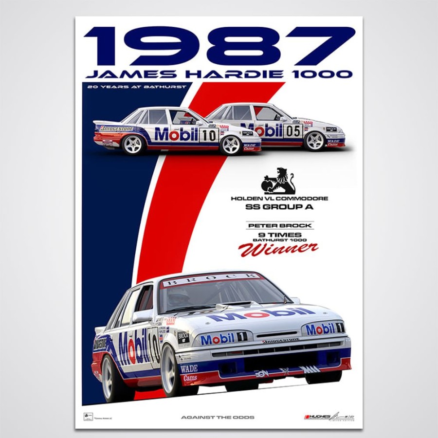 Limited Edition Prints Peter Hughes Motorsport | Peter Brock 1987 Bathurst 1000 Winner Hdt Vl Holden Print Poster Peter Hughes