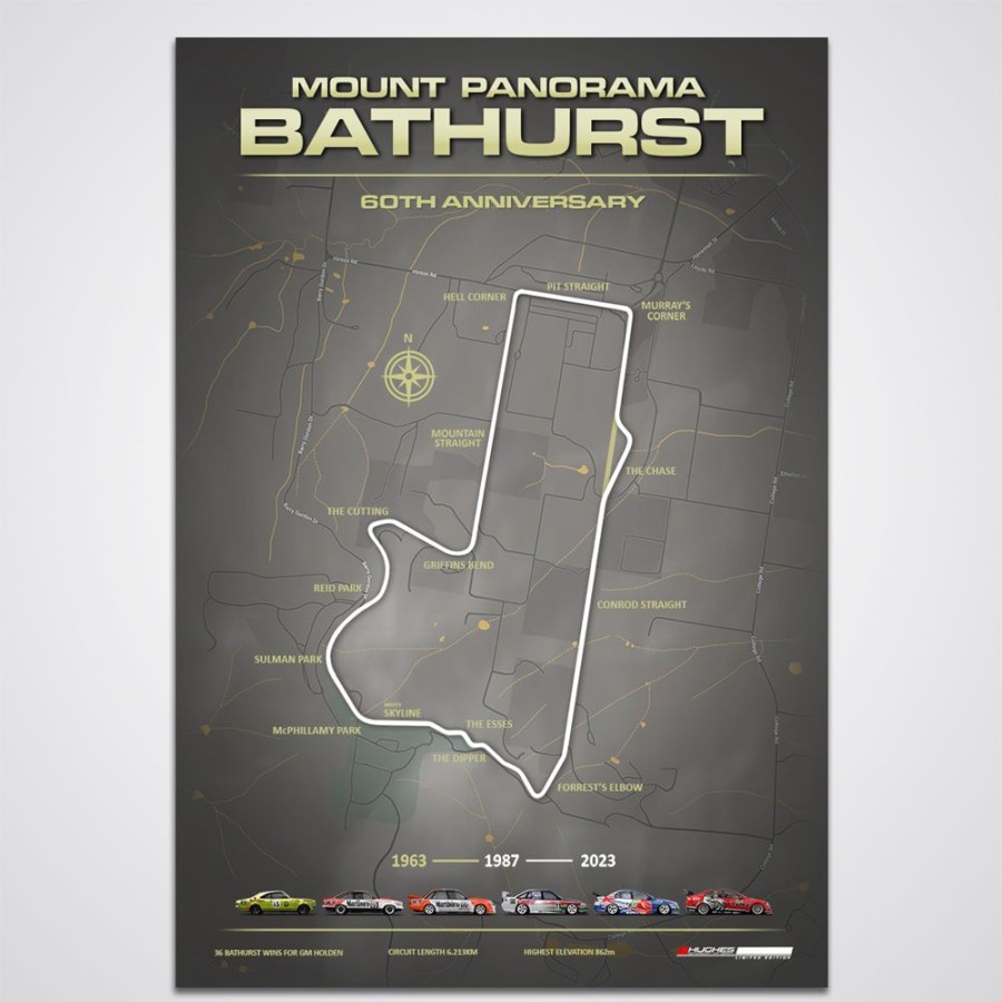 Limited Edition Prints Peter Hughes Motorsport | Bathurst 60Th Anniversary Holden Collectors Print