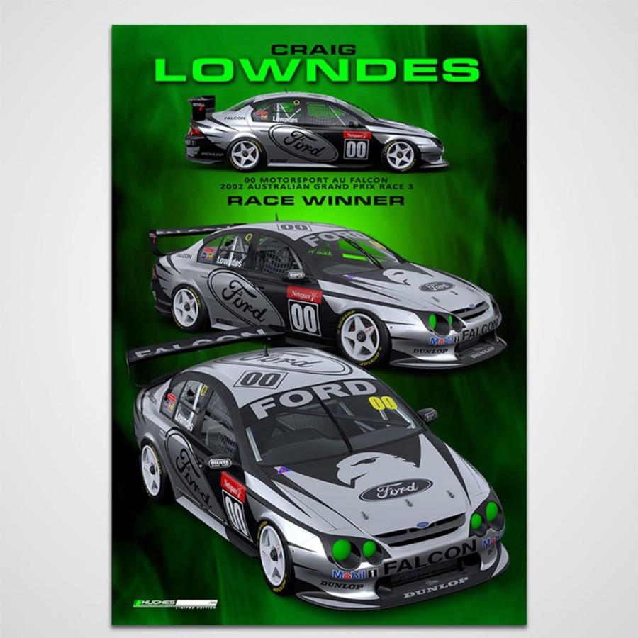 Limited Edition Prints Peter Hughes Motorsport | Craig Lowndes 00 Motorsport 2002 Agp Race 3 Winner - Limited Edition Print