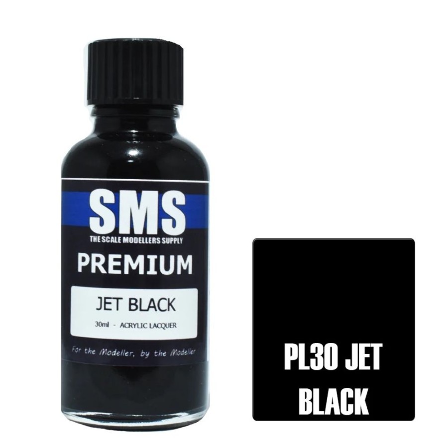 Hobbies SMS Paints | Pl30 Premium Jet Black 30Ml - Sms Paints